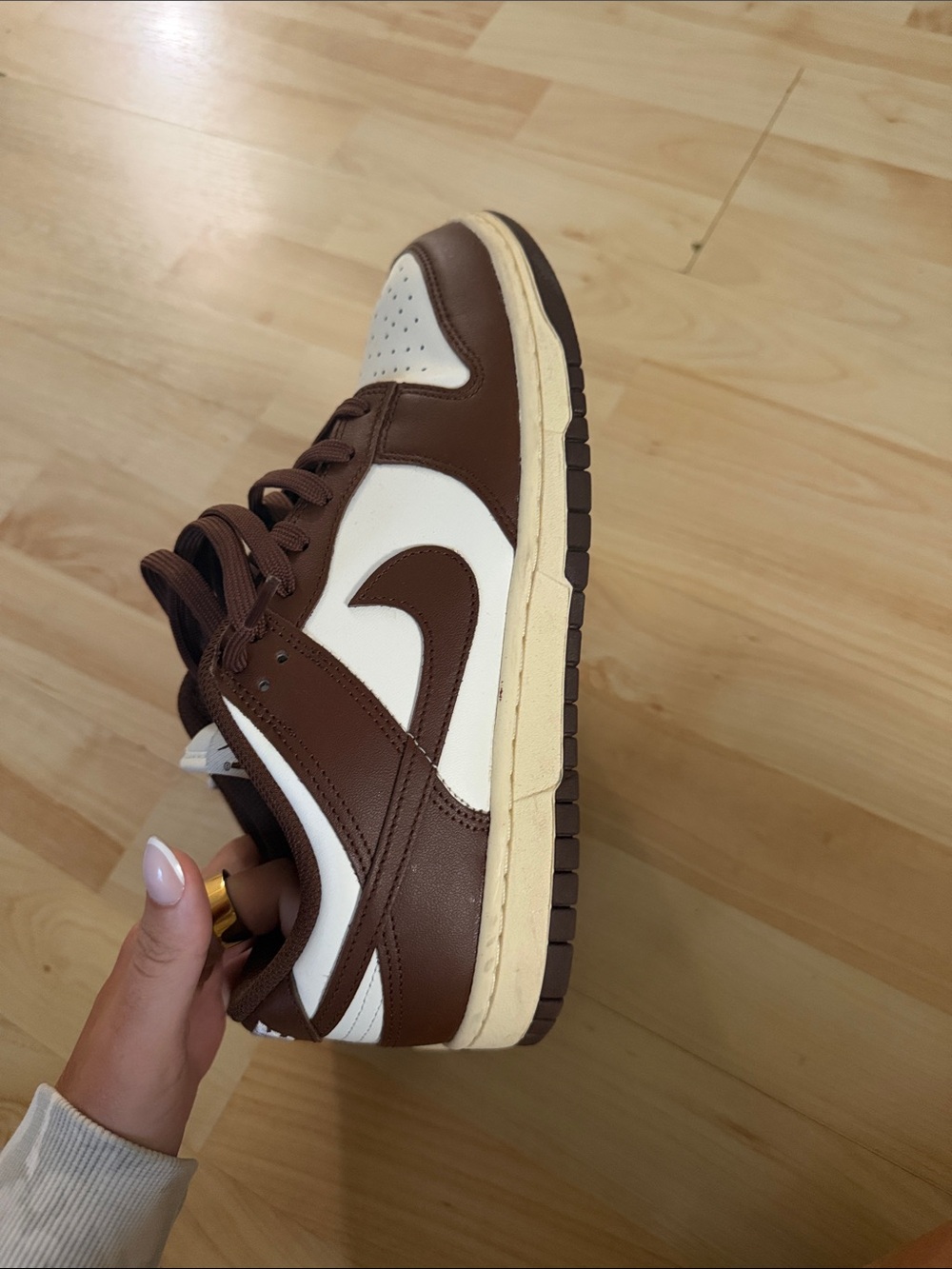 Brown and White womens dunks